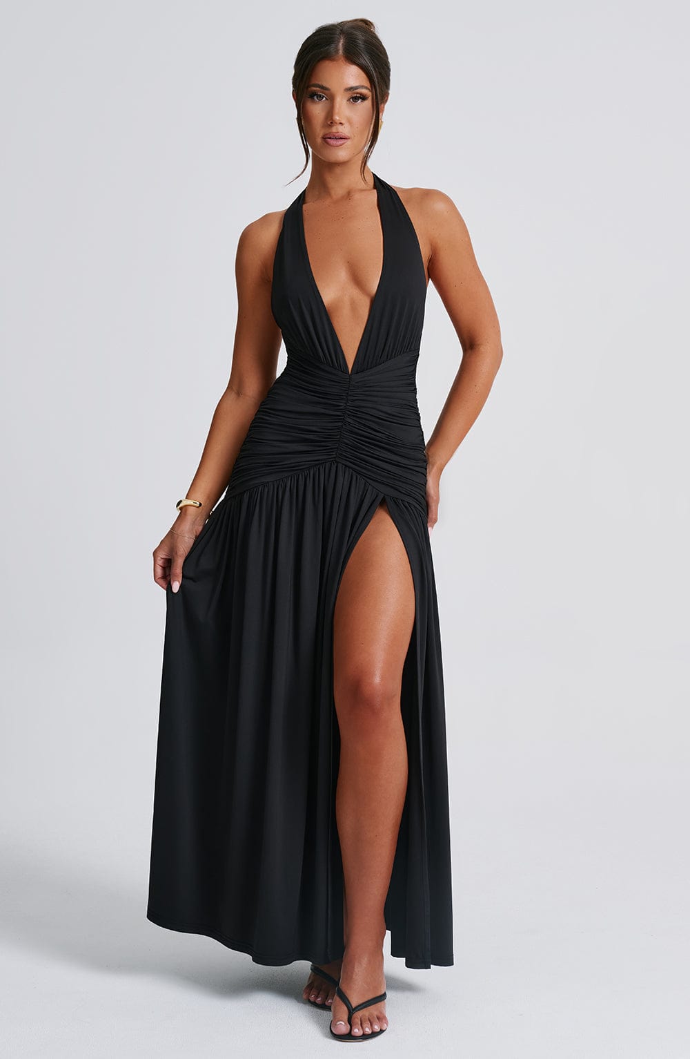 DIYA SPLIT NECK DRESS