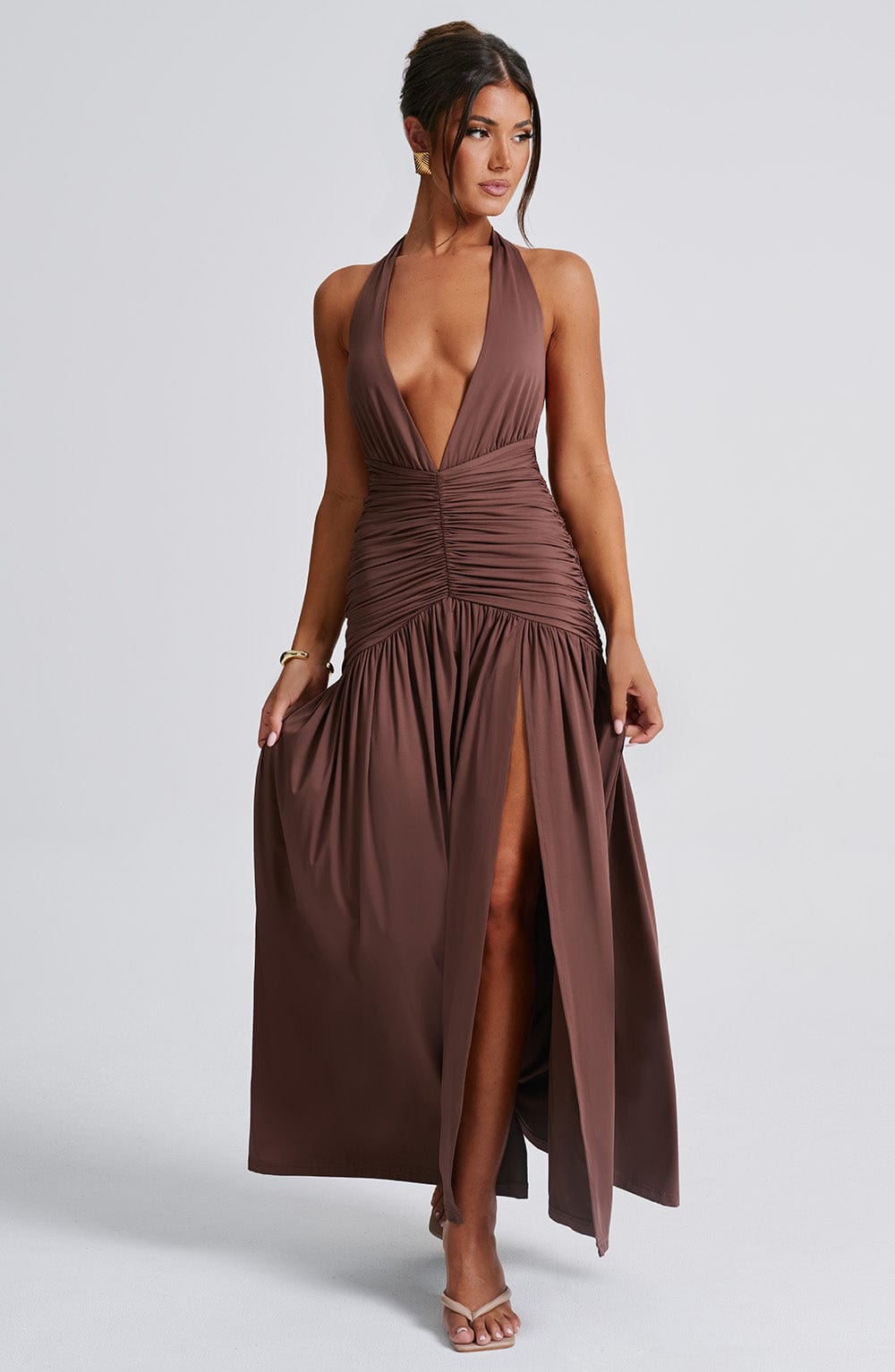 DIYA SPLIT NECK DRESS