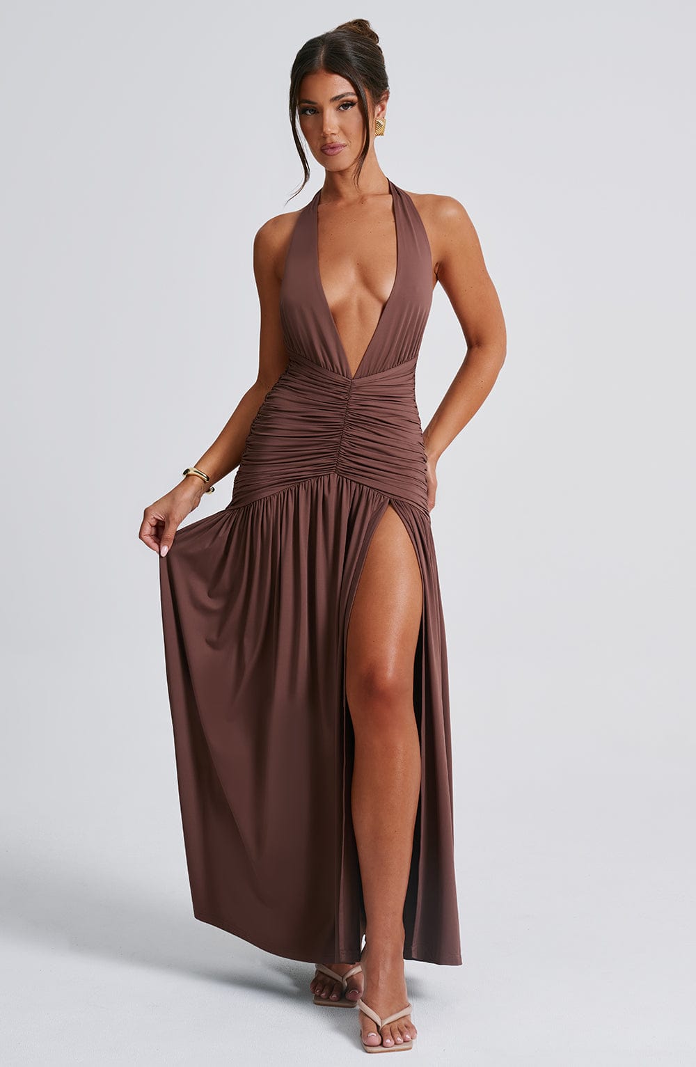 DIYA SPLIT NECK DRESS